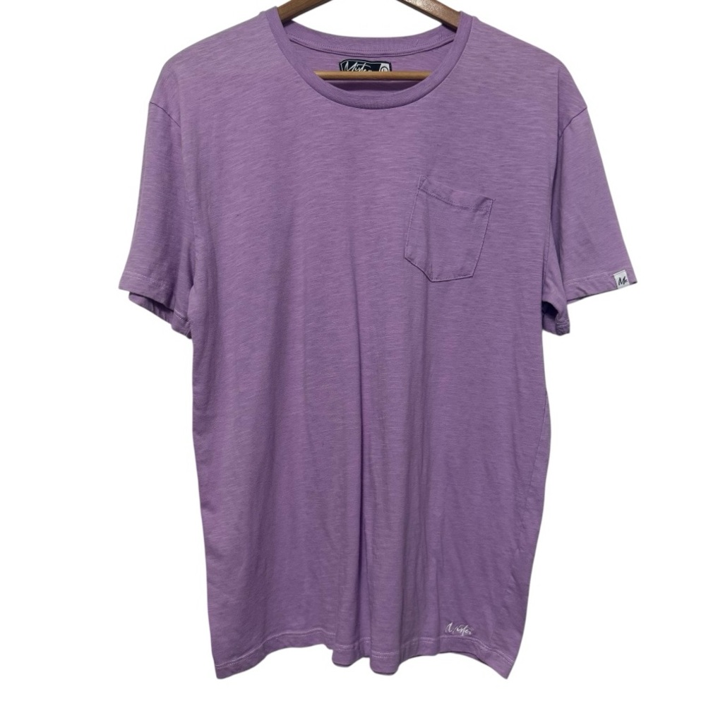 Mister New York Short Sleeve Pocket T-Shirt Lavender Mens Large Logo Purple Tee